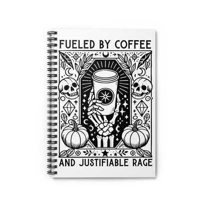 Fueled by Coffee and Justifiable Rage journal FDT notebook Leopards eating faces party gift funny feminist gift childless cat lady