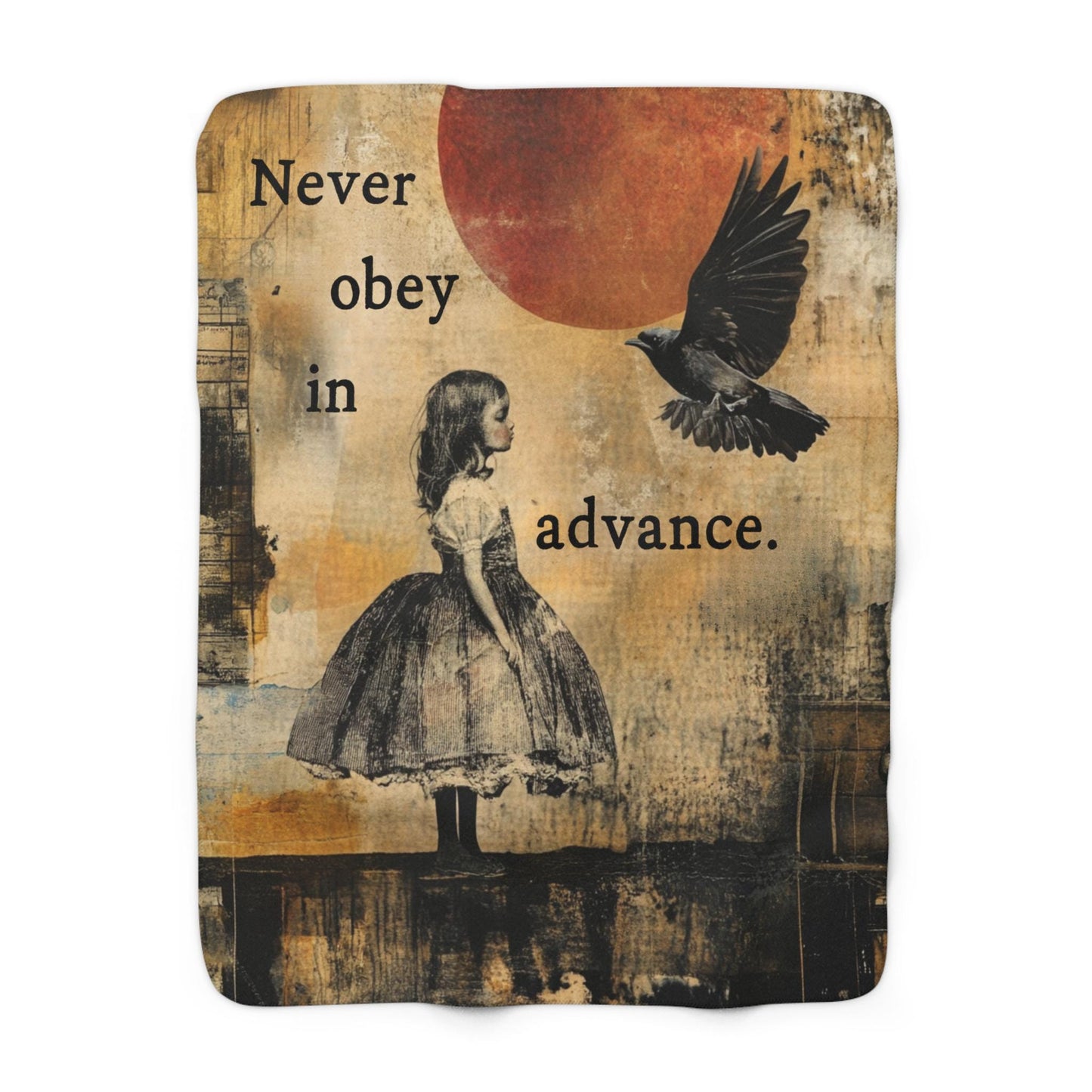 Never obey in advance blanket pro choice anti Trump sherpa fleece blanket feminist gift Valentines Day Eat the rich f*ck fascists MAGA