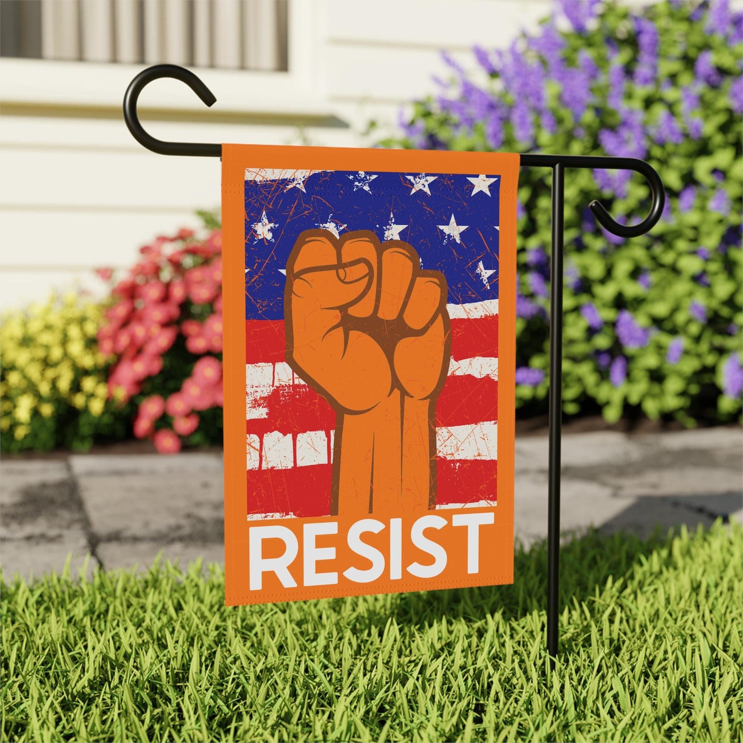 Anti-Trump political garden sign FDT Fuck Trump resist fascism flag pro democracy merch fuck the broligarchy deport elon musk decor