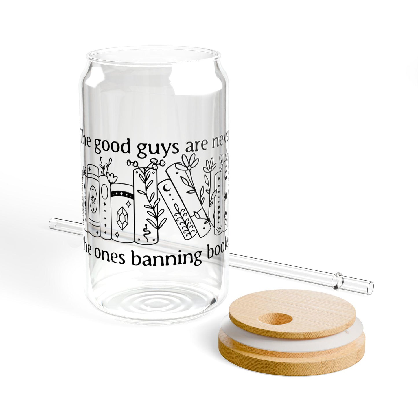 The good guys are never the ones banning books glass cup political tumbler Anti Elon anti fascist reusable mug smash the patriarchy gift