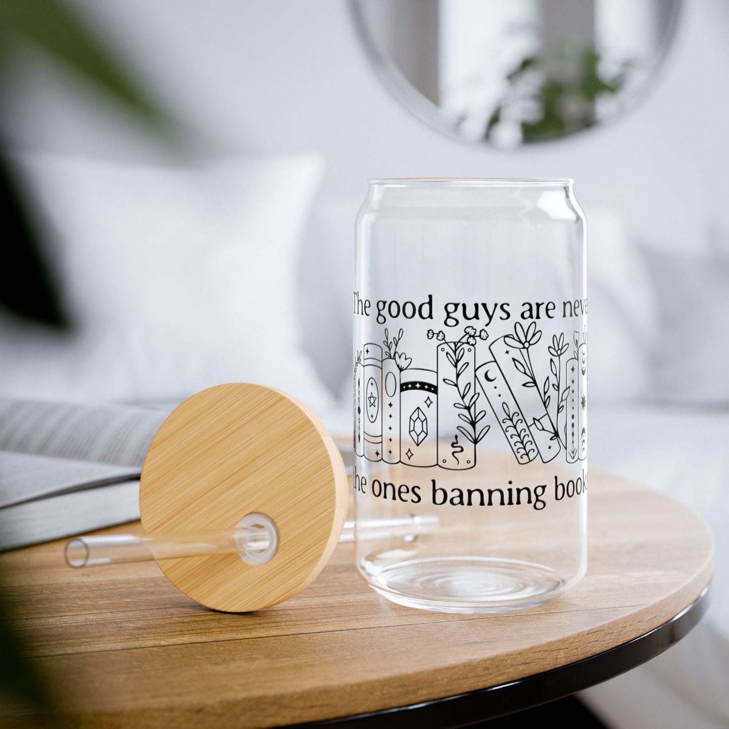 The good guys are never the ones banning books glass cup political tumbler Anti Elon anti fascist reusable mug smash the patriarchy gift