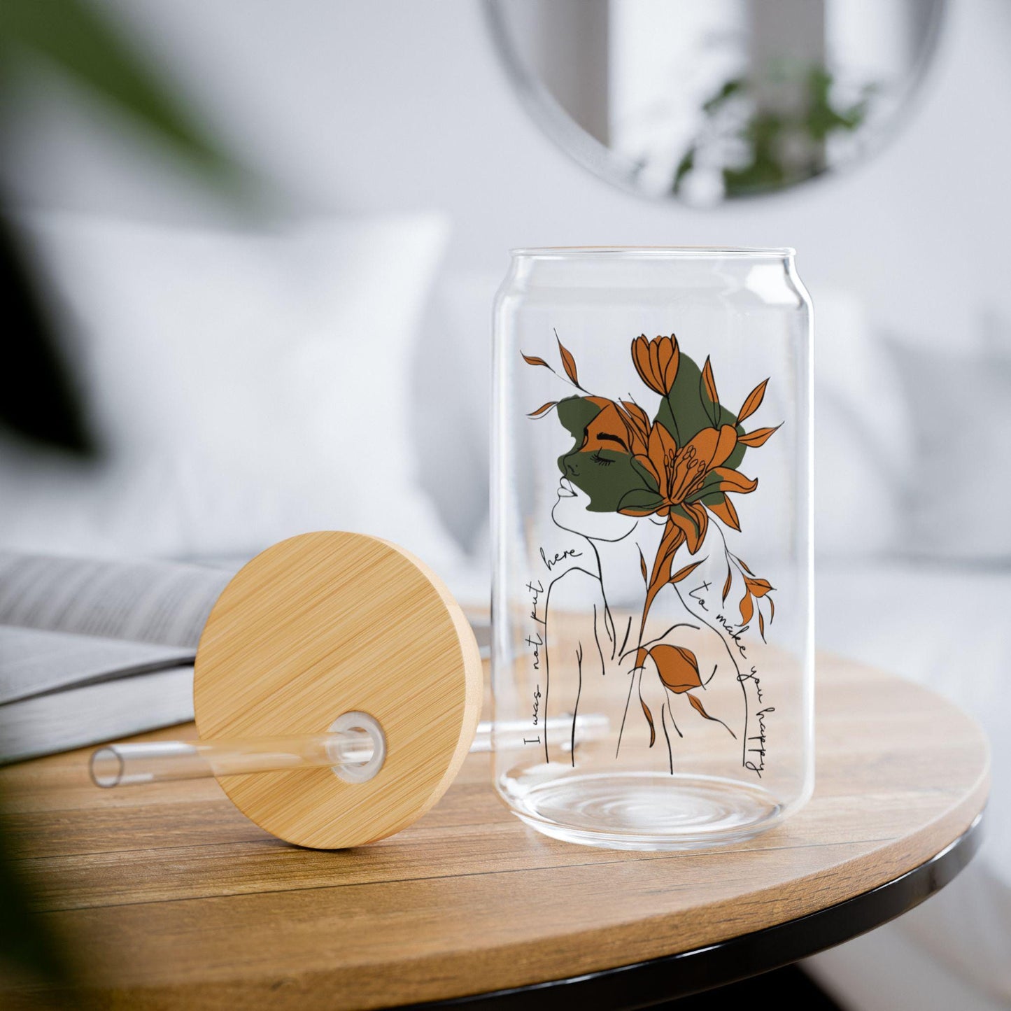 I was not put here to make you happy glass cup witchy feminist gift reproductive rights lgbtq+ merchandise protect trans kids anti fascist