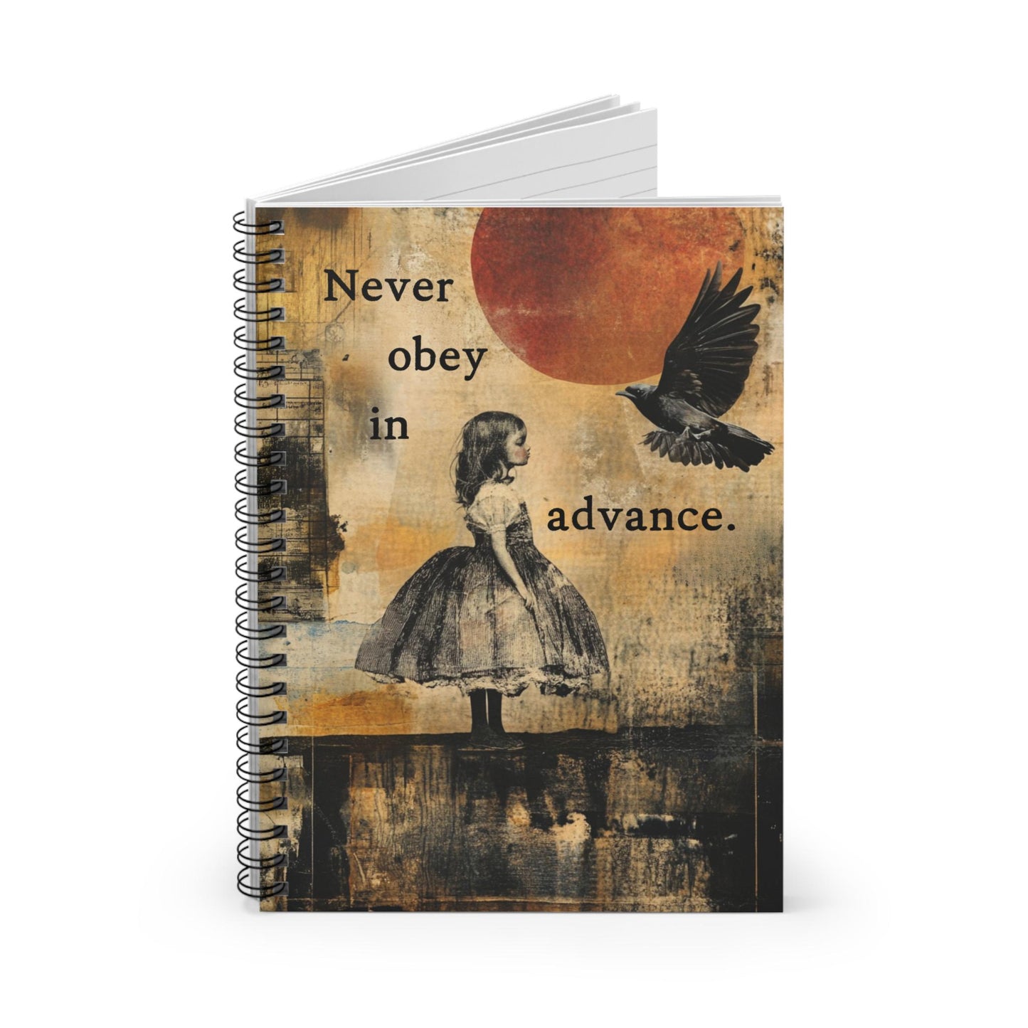 Never Obey in Advance anti fascist journal FDT notebook funny feminist gift childless cat lady f*ck the patriarchy reproductive rights