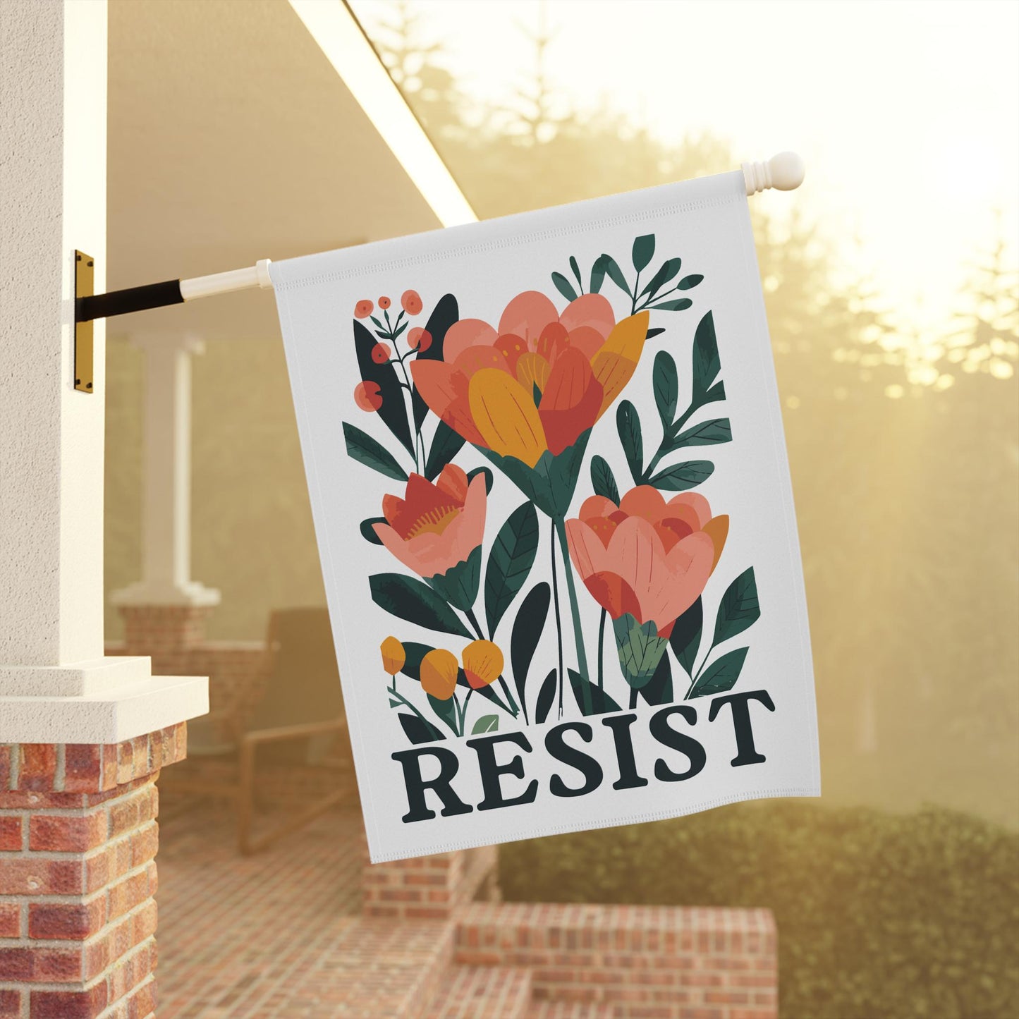 Resist Anti-Trump garden flag Anti-trump yard sign Leopards eating faces banner antifascist funny feminist gift Anti-MAGA activist merch