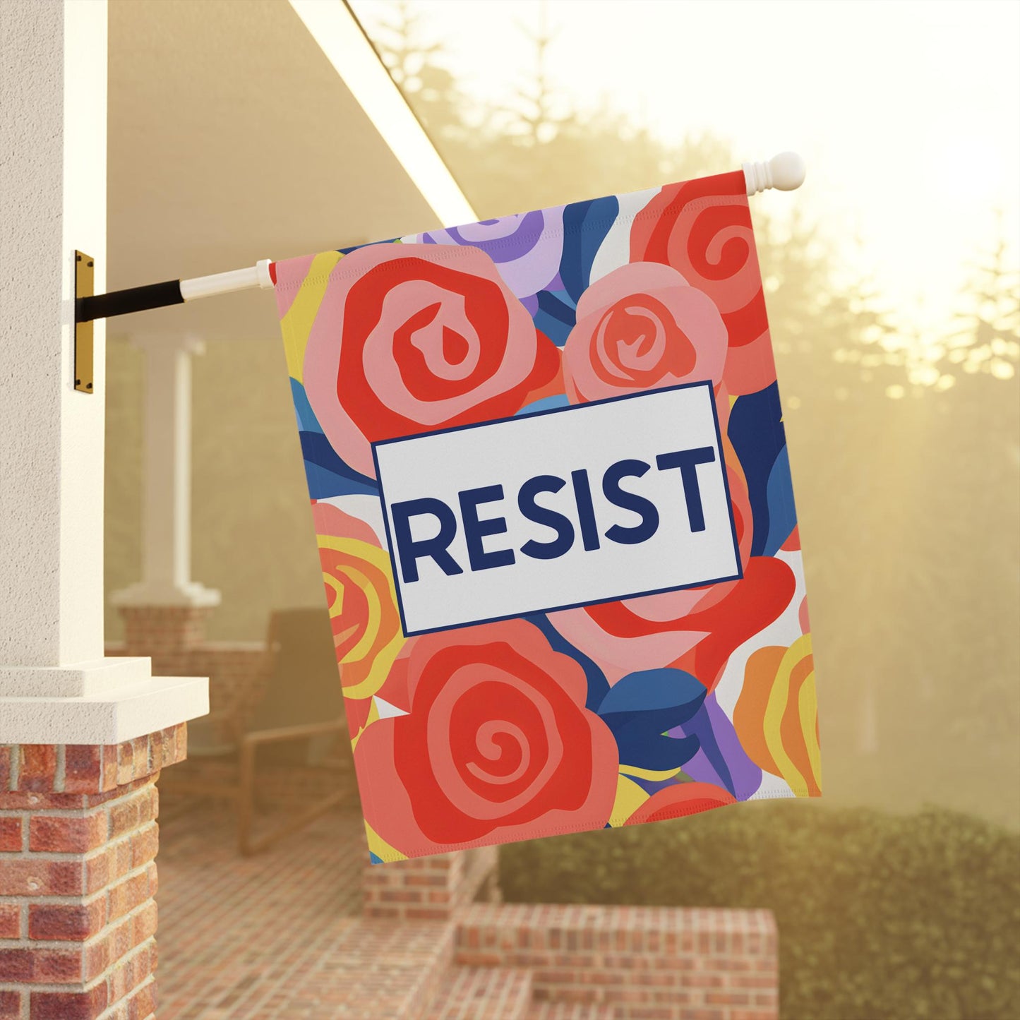 anti fascism yard sign subtle f*ck Trump house flag
