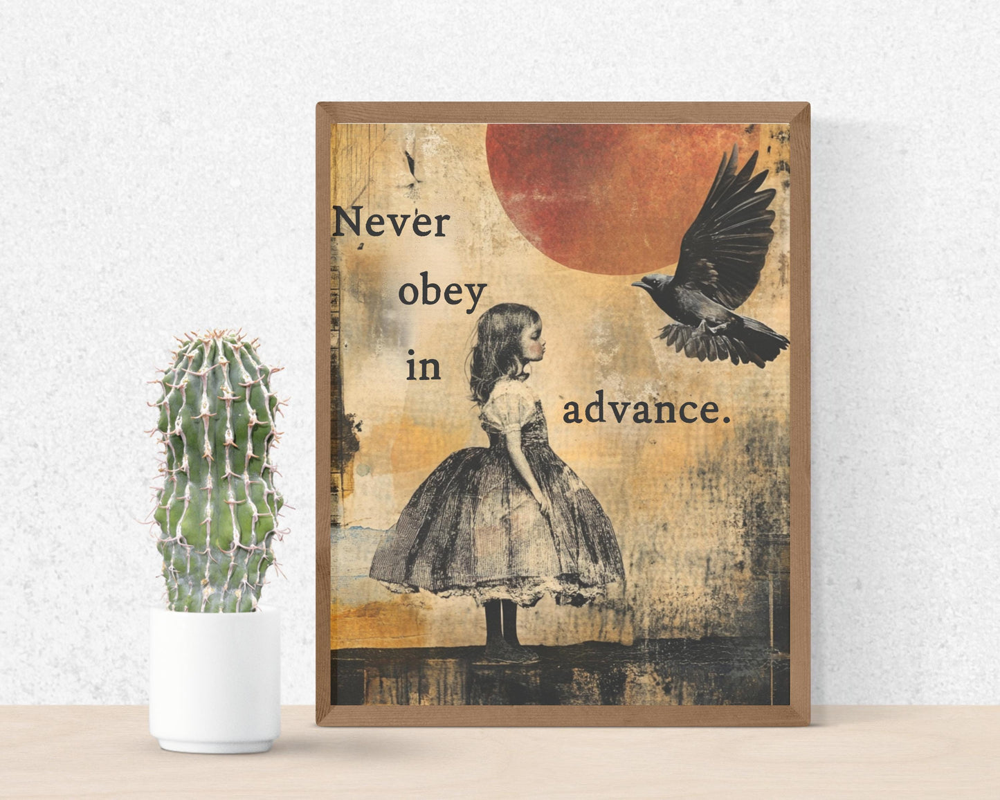 Never obey in advance wall art anti fascism art print anti Trump printable political art liberal gift idea revolutionary art anti capitalist