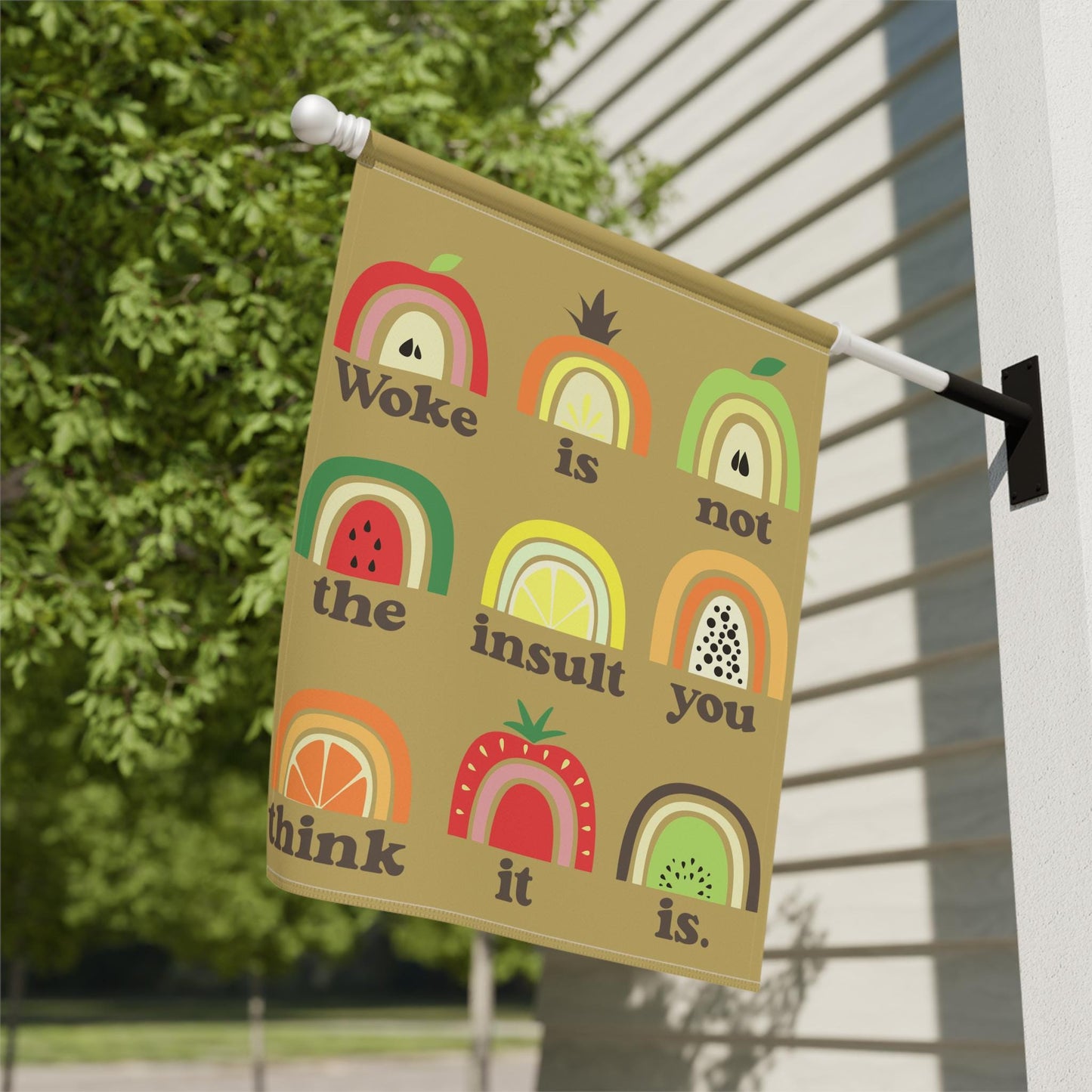 Woke house flag anti republican garden banner anti racism yard sign political activist gift idea feminist house flag anti MAGA sign resist