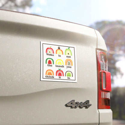 Woke car magnet anti racism bumper sticker Black lives matter car decal subtle anti MAGA car magnet anti Trump gift idea anti MAGA sticker