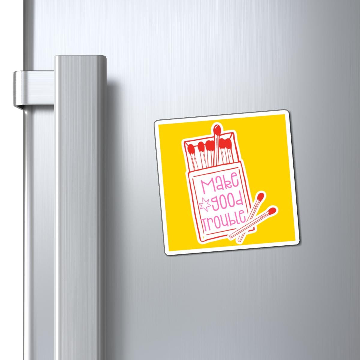 Make Good Trouble magnet f*ck the patriarchy decal funny feminist gift f*ck Trump merch political magnet liberal progressive activist