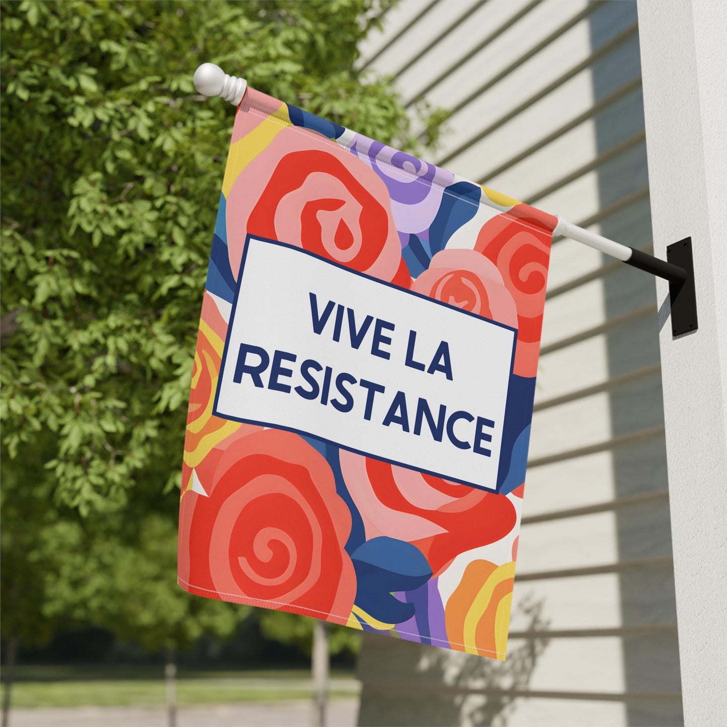 Vive la resistance house flag resist fascism garden banner anti Trump flag foxtrot delta tango yard sign not my president flag pro democracy