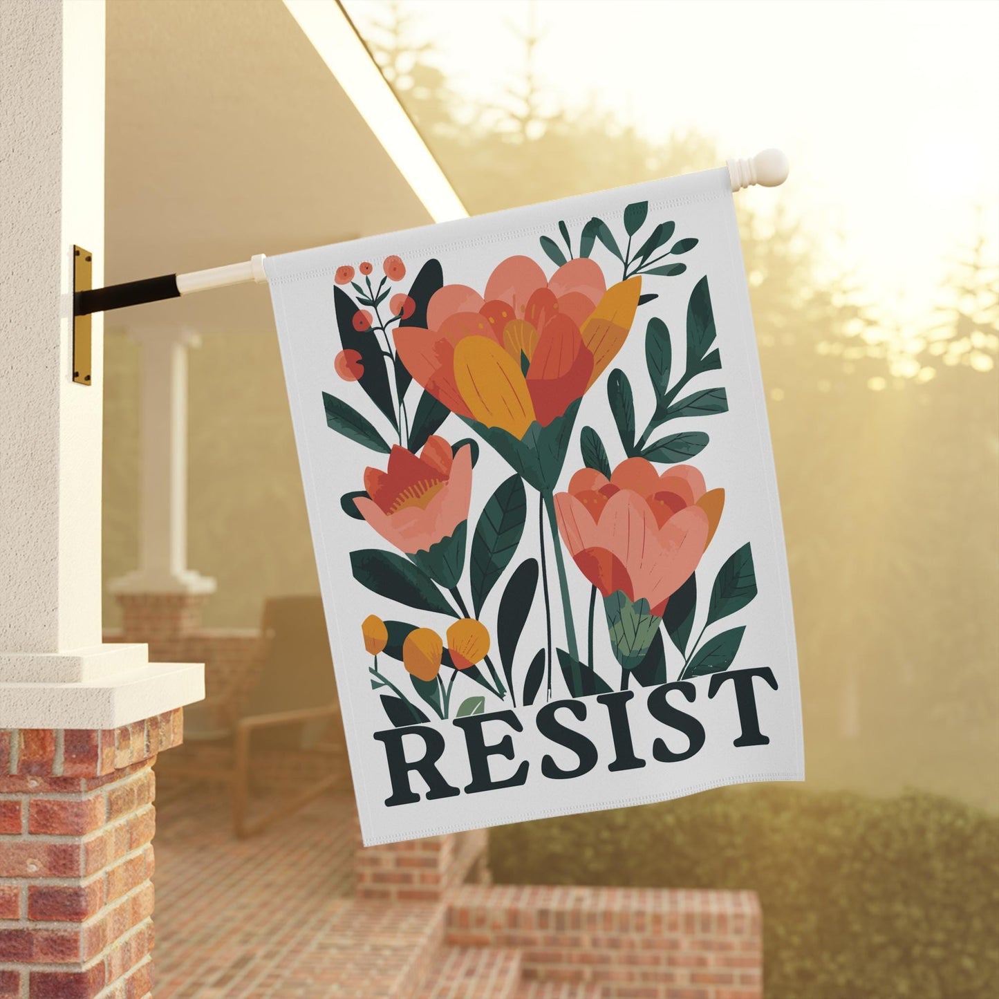 Resist house flag anti Trump garden banner anti fascism house flag defend democracy yard sign political activist gift idea anti war flag