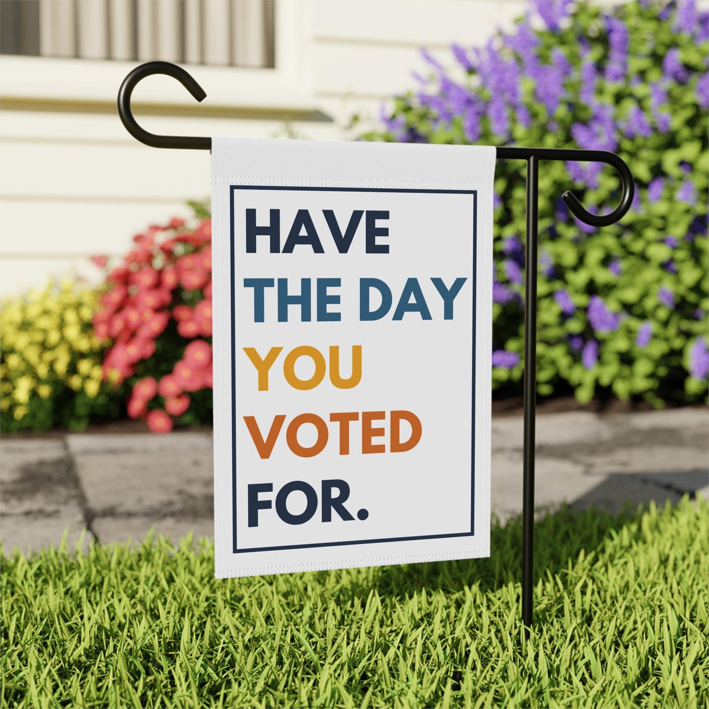 Anti Trump political garden flag Anti-fascist yard sign socialism activist garden decor pro-democracy house flag FDT subtle fuck Trump