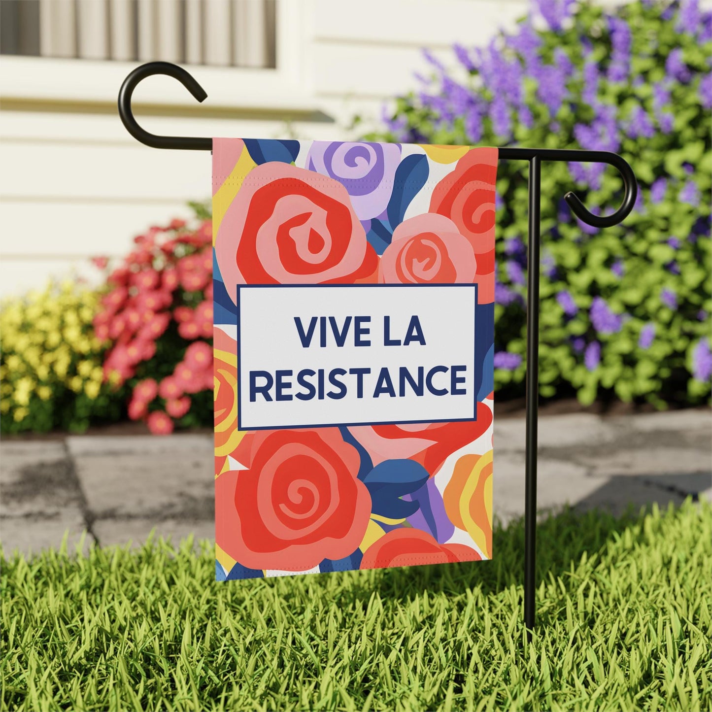Vive la resistance garden flag Anti-Trump yard sign Subtle Fuck Trump house flag Anti-fascism garden decor Progressive gardener gift
