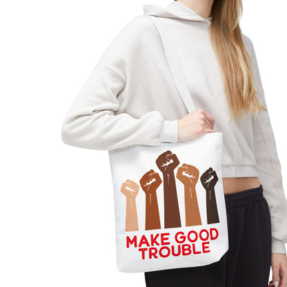 Make good trouble tote bag anti fascism gift idea f*ck fascists merch anti Trump tote resist merch tax the rich gift idea defend democracy