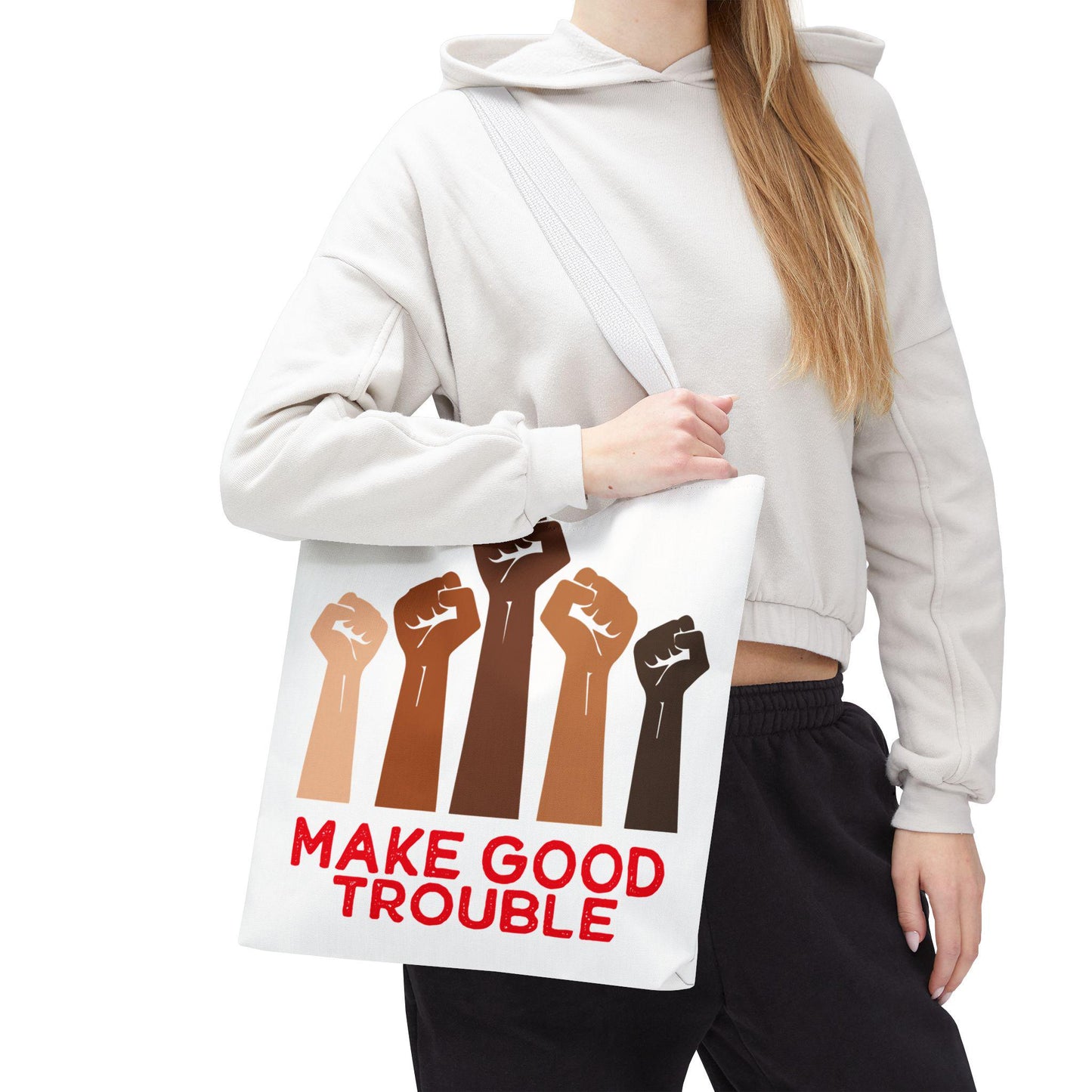 Make good trouble tote bag anti fascism gift idea f*ck fascists merch anti Trump tote resist merch tax the rich gift idea defend democracy