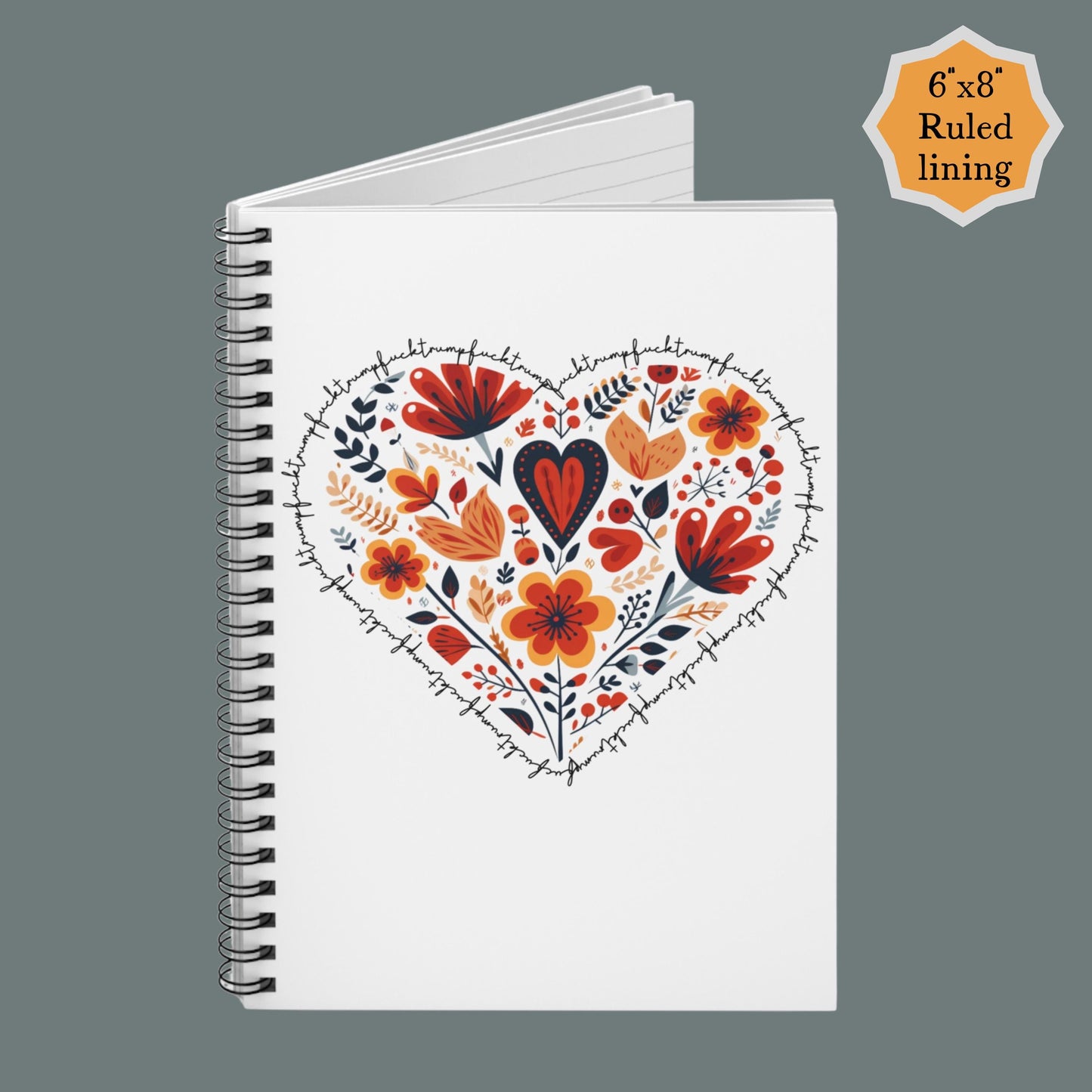 Subtle f*ck Trump FDT Anti MAGA Journal progressive activist merch funny feminist gift anti fascism notebook Kamala Harris vote blue