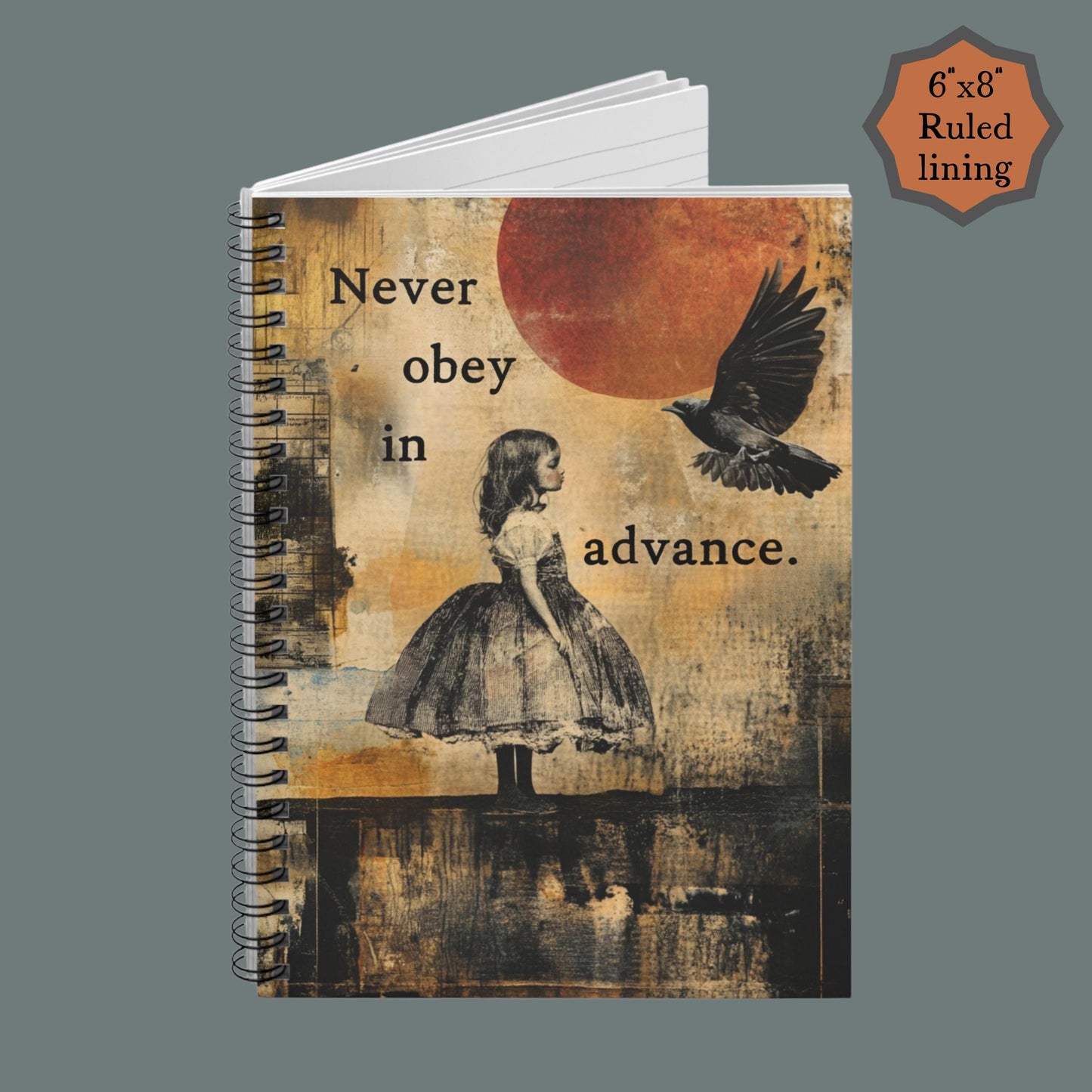 Never Obey in Advance anti fascist journal FDT notebook funny feminist gift childless cat lady f*ck the patriarchy reproductive rights