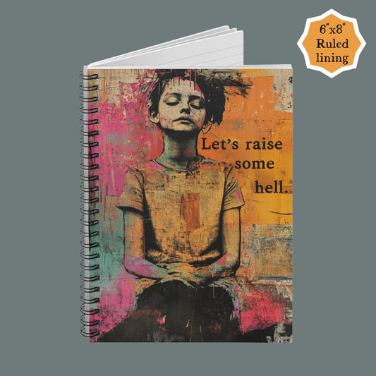 Let's Raise Some Hell feminist journal FDT notebook funny feminist gift childless cat lady f*ck the patriarchy pro choice accessories