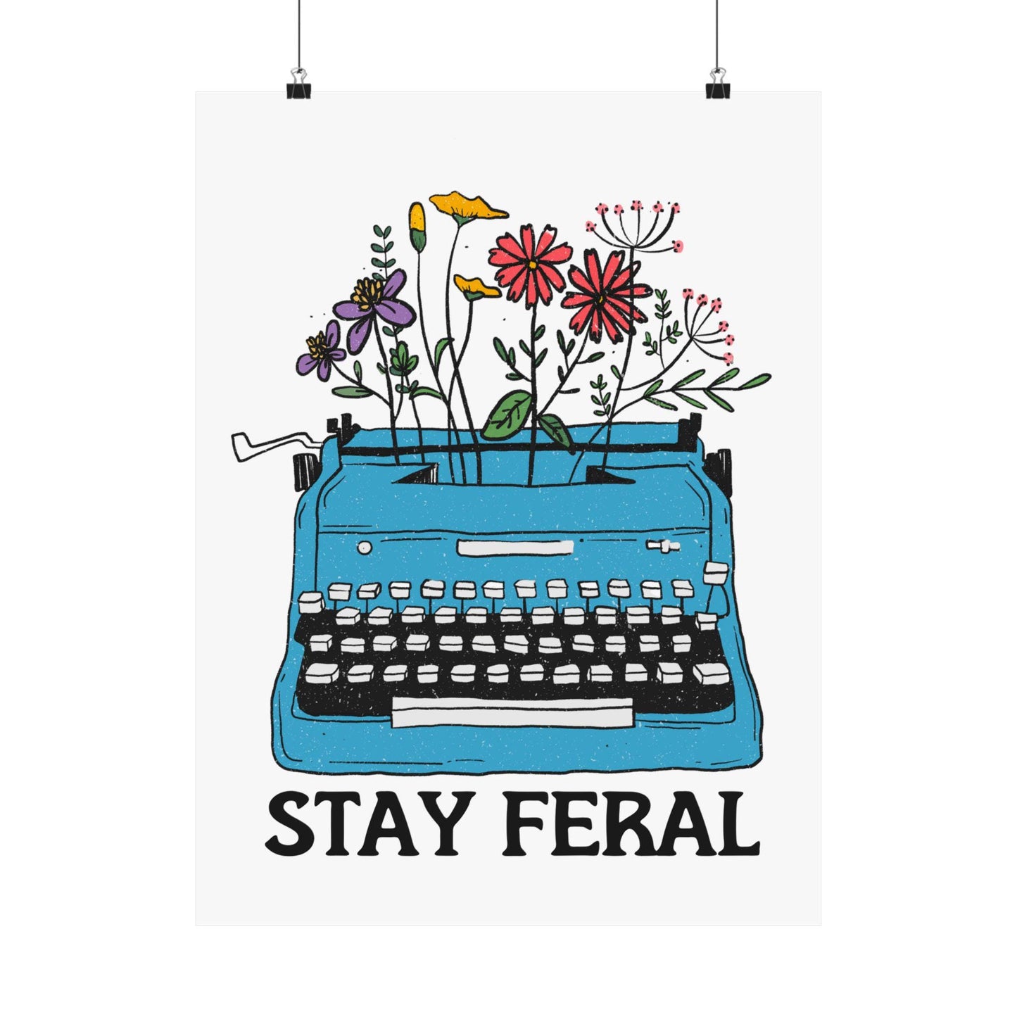 Stay Feral feminist art print f*ck the patriarchy print feminist wall art book lover gift anti-fascist poster womens rights printable poster