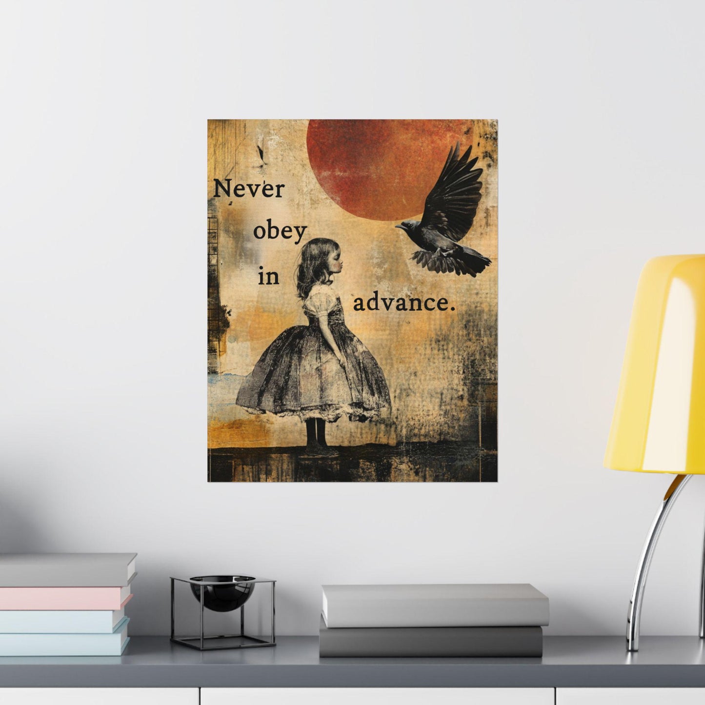 Never obey in advance wall art anti fascism art print anti Trump printable political art liberal gift idea revolutionary art anti capitalist