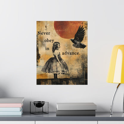 Never obey in advance wall art anti fascism art print anti Trump printable political art liberal gift idea revolutionary art anti capitalist