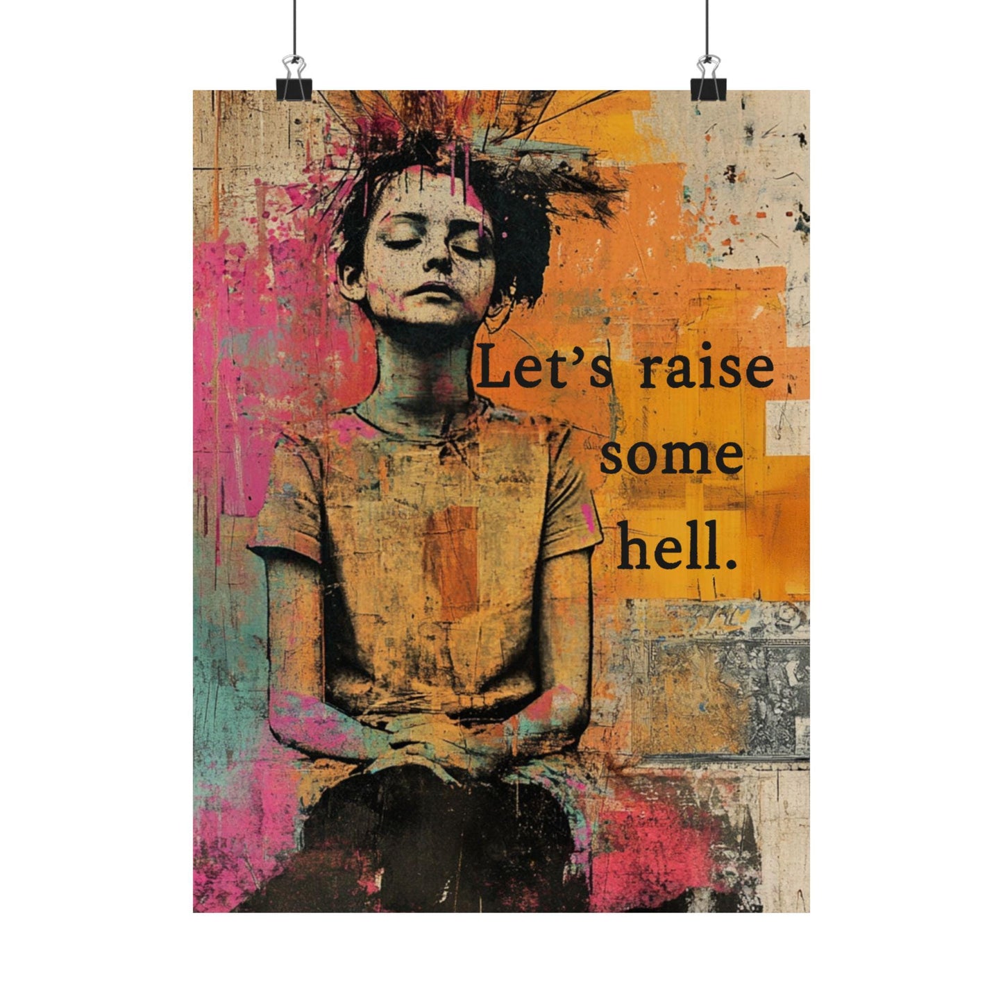 Raise hell feminist wall art resist fascism art print political art activist gift idea trans rights art anti Trump wall art liberal print