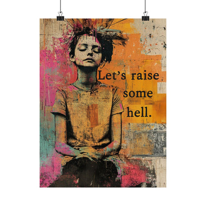 Raise hell feminist wall art resist fascism art print political art activist gift idea trans rights art anti Trump wall art liberal print