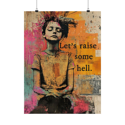 Raise hell feminist wall art resist fascism art print political art activist gift idea trans rights art anti Trump wall art liberal print