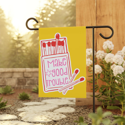 Make Good Trouble house flag anti Trump garden banner anti fascism yard sign fight back flag not my president garden decor resistance flag