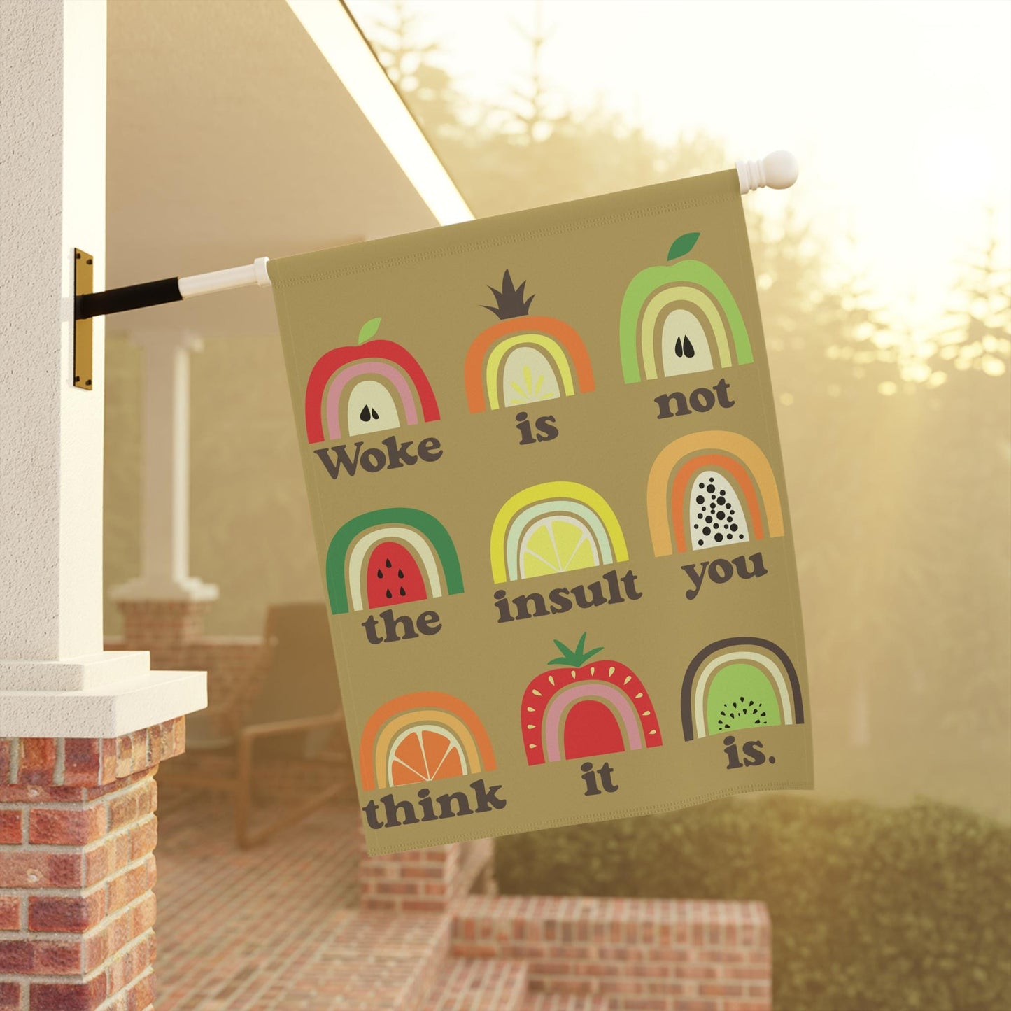 Woke house flag anti republican garden banner anti racism yard sign political activist gift idea feminist house flag anti MAGA sign resist