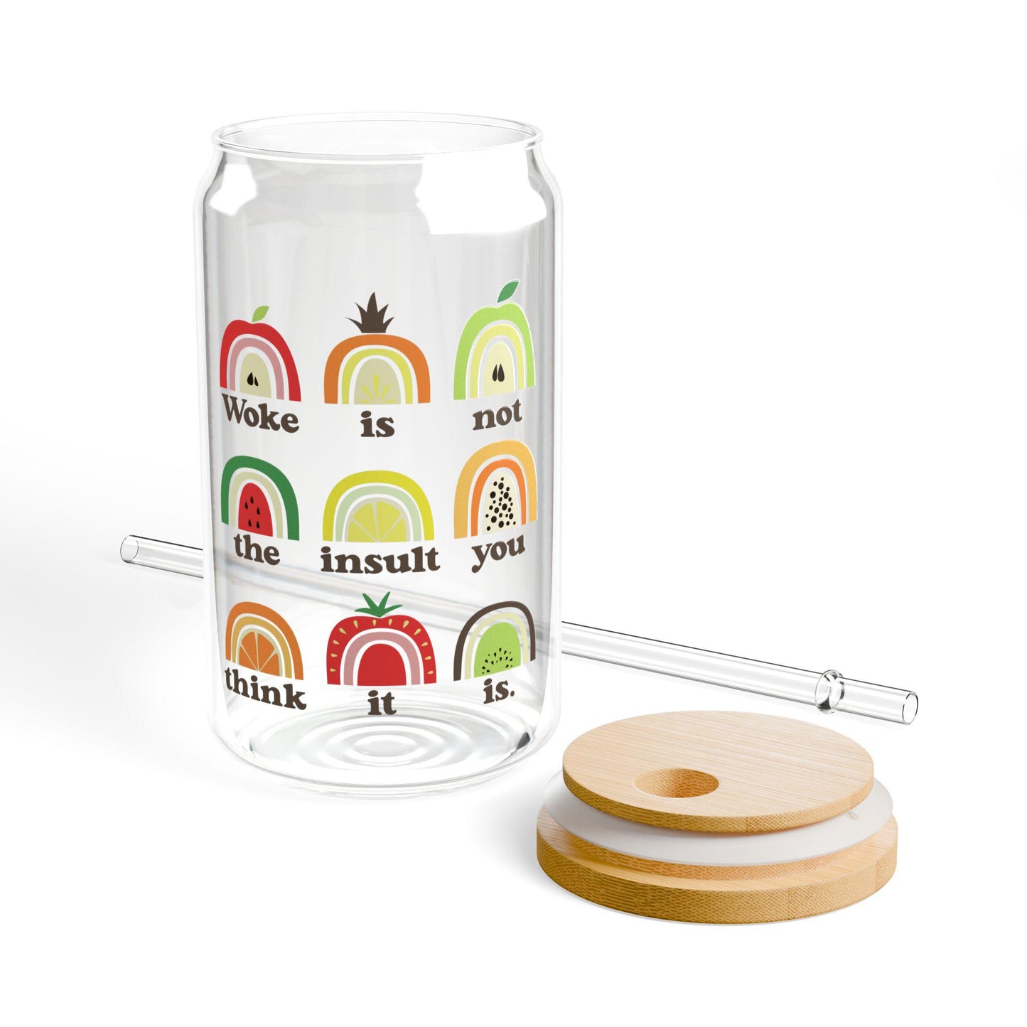 Woke is not an insult travel glass sipper anti-fascist anti-racist tumbler activist merch save democracy f*ck the patriarchy subtle FDT