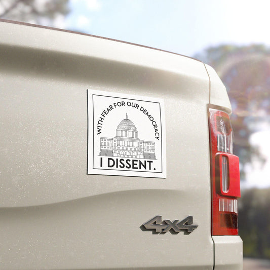 With Fear for Our Democracy, I Dissent Car Magnet, Fuck Trump Bumper Sticker, Progressive Liberal Gift, Feminist present Burn the Patriarchy