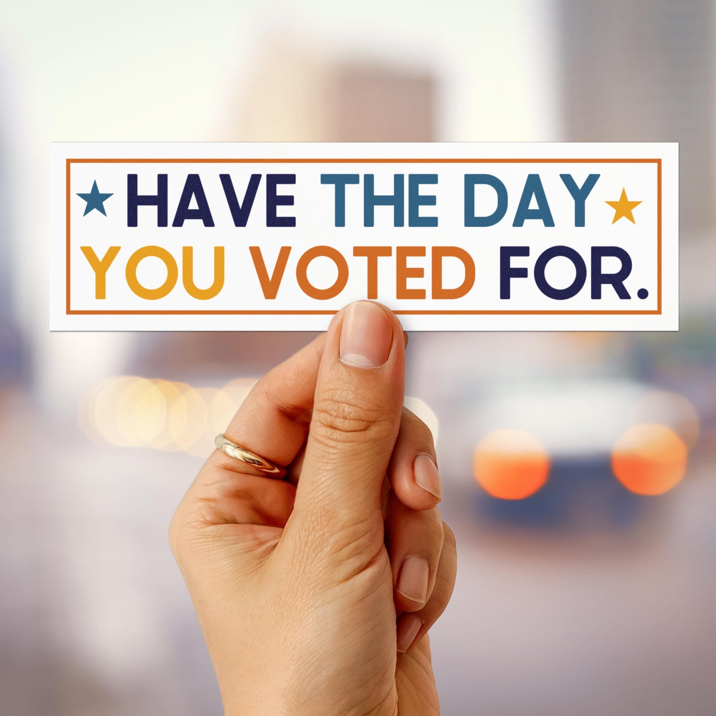 Anti Trump car magnet subtle anti-MAGA bumper sticker