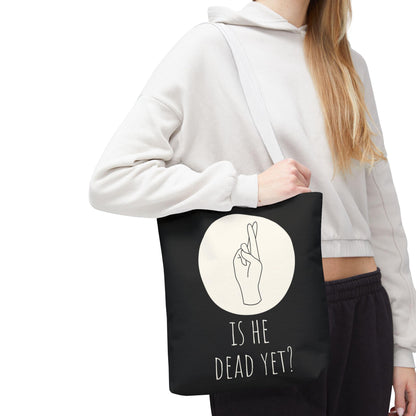 Is he dead yet tote bag anti Trump gift not my president merch 8647 tote subtle f*ck Trump merch foxtrot delta tango tote funny political