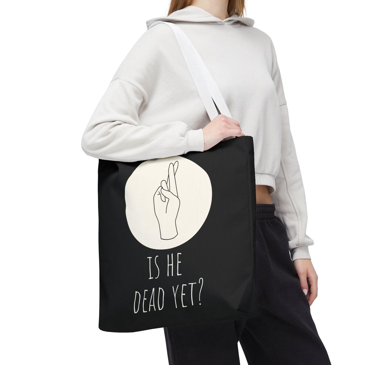 Is he dead yet tote bag anti Trump gift not my president merch 8647 tote subtle f*ck Trump merch foxtrot delta tango tote funny political