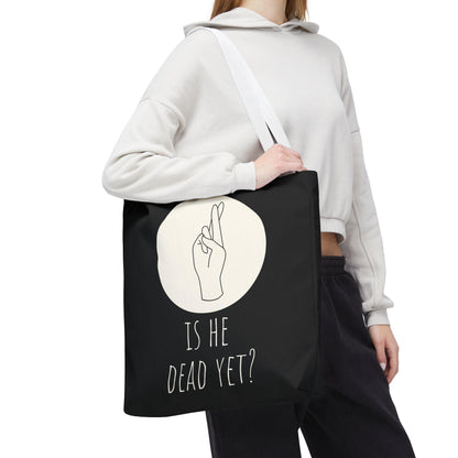 Is he dead yet tote bag anti Trump gift not my president merch 8647 tote subtle f*ck Trump merch foxtrot delta tango tote funny political