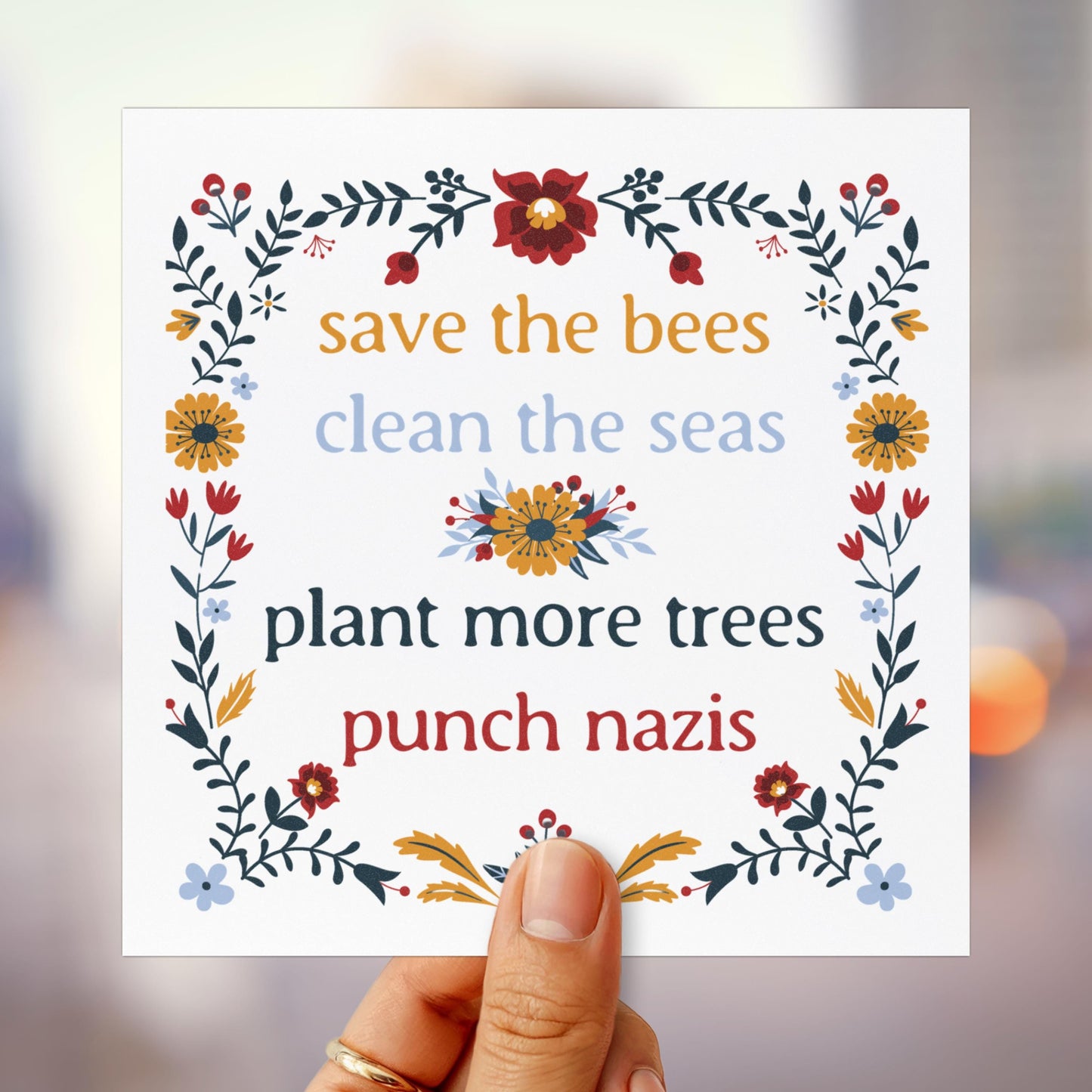 Anti fascism car magnet punch nazis bumper sticker FDT