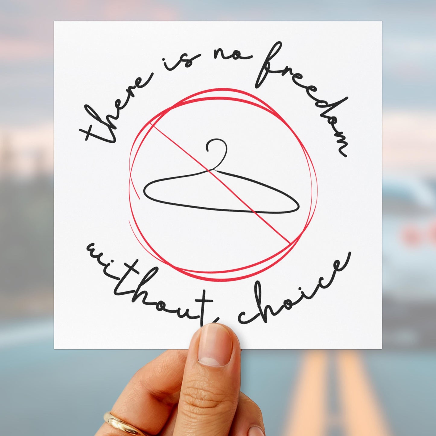 Pro choice car magnet womens rights bumper sticker