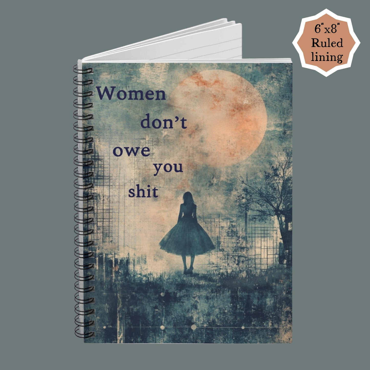 Women Don't Owe You Shit feminist journal FDT notebook funny feminist gift childless cat lady f*ck the patriarchy pro choice apparel