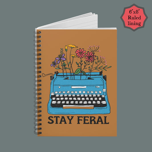 Stay Feral feminist journal FDT notebook Leopards eating faces party gift funny feminist gift childless cat lady f*ck the patriarchy