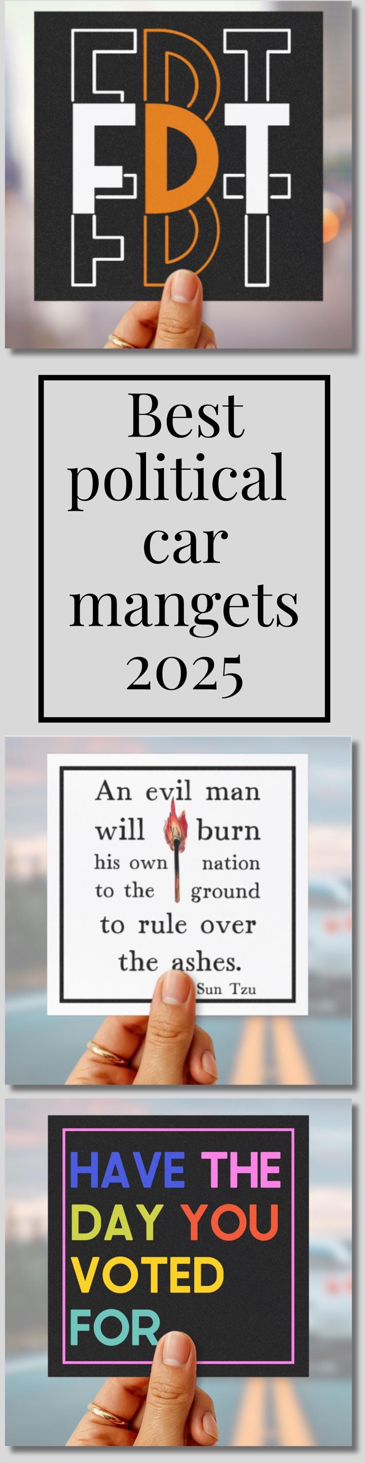 FDT car magnet subtle anti Trump bumper sticker political car decal funny political gift idea feminist car magnet political car decal resist