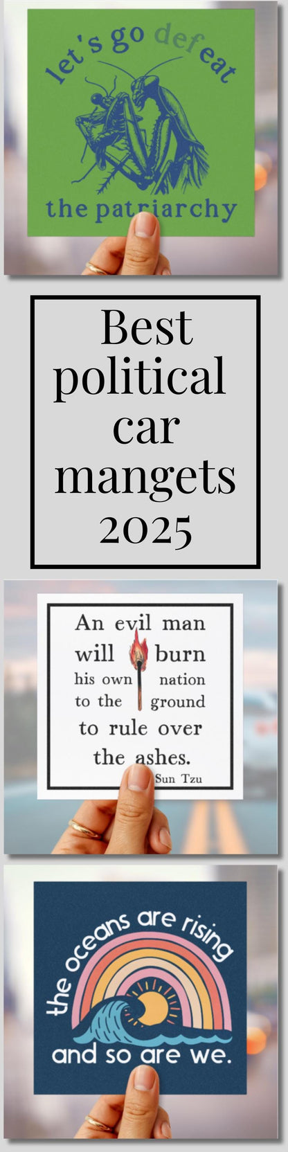 Destroy the patriarchy car magnet funny feminist gift idea womens rights bumper sticker political car magnet medusa sticker eat the rich