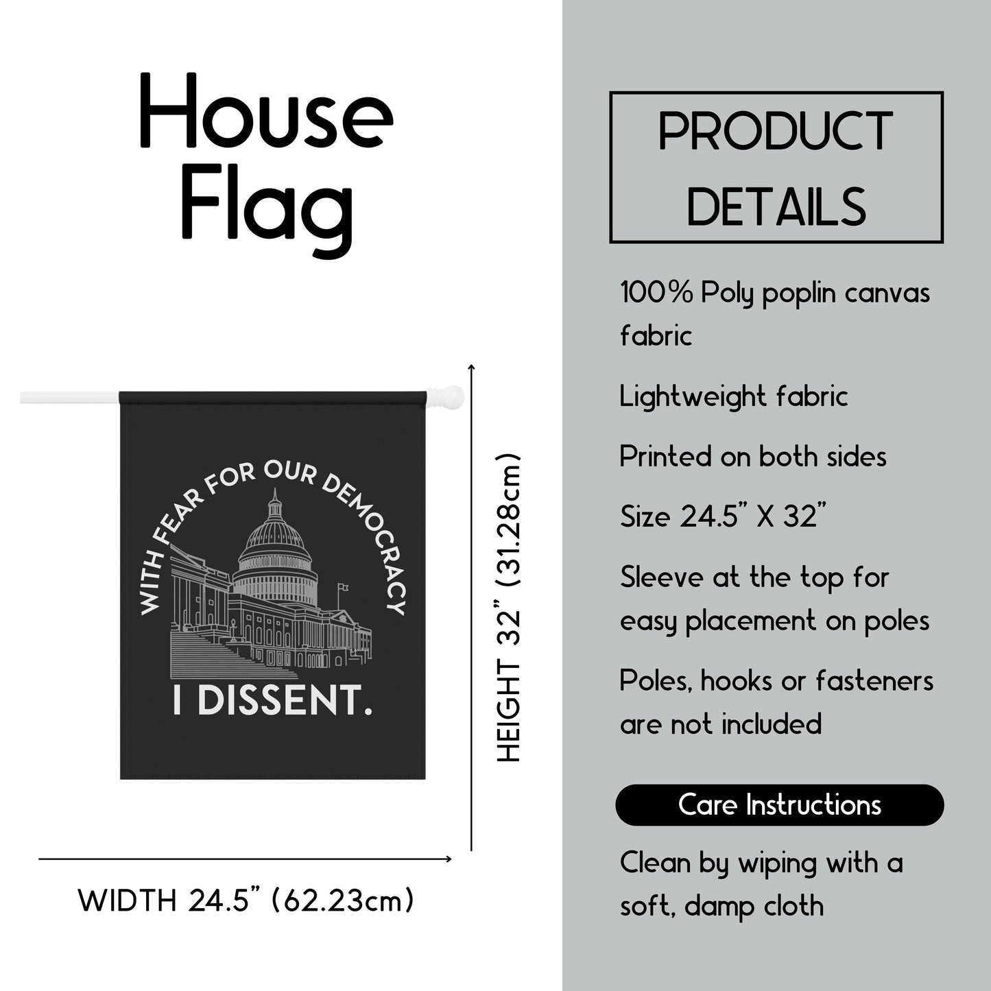 I dissent house flag pro democracy garden banner Justice Sotomayor quote flag Notorious RBG yard sign we are not okay flag not my president