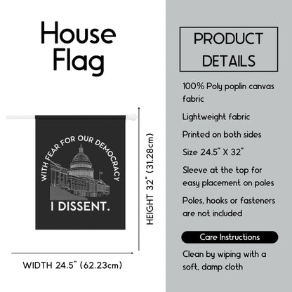 I dissent house flag pro democracy garden banner Justice Sotomayor quote flag Notorious RBG yard sign we are not okay flag not my president