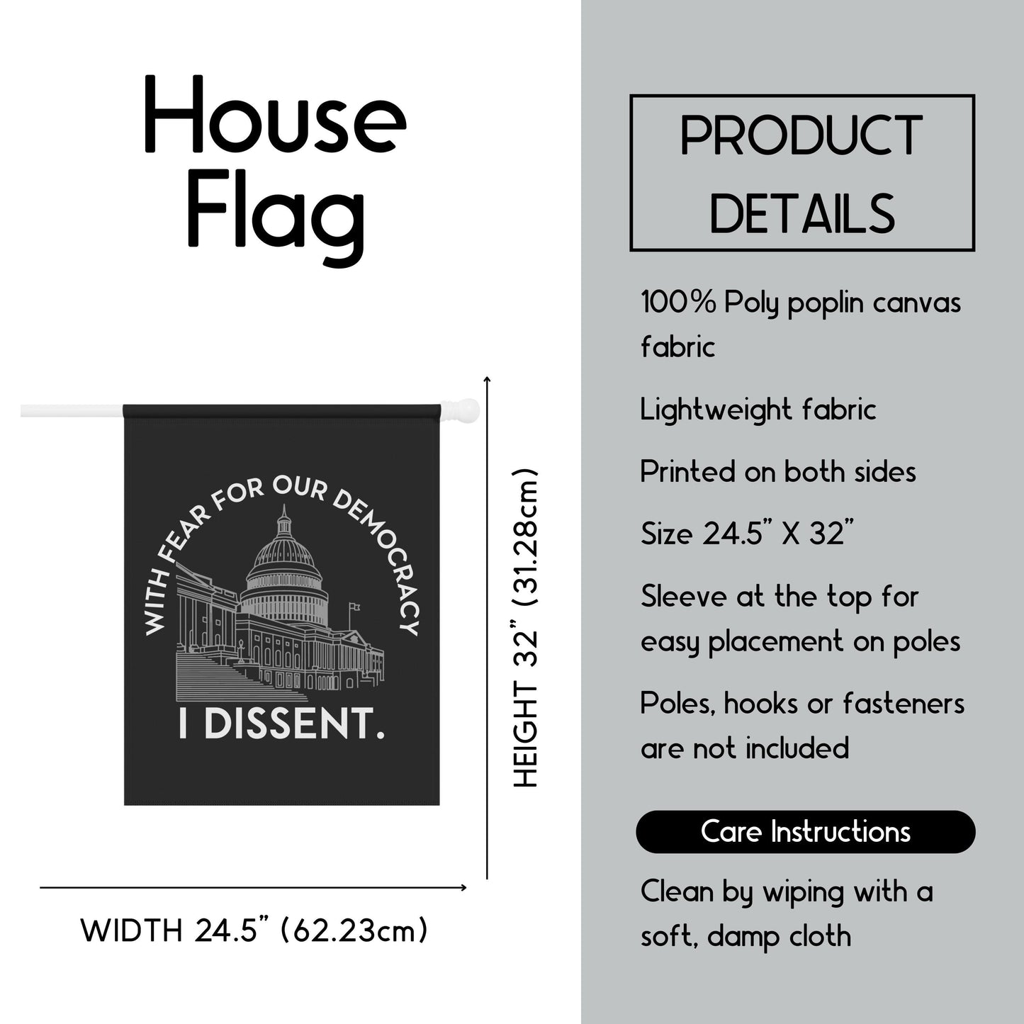 I dissent house flag pro democracy garden banner Justice Sotomayor quote flag Notorious RBG yard sign we are not okay flag not my president