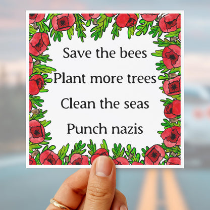 Anti Nazi car magnet fuck Trump bumper sticker