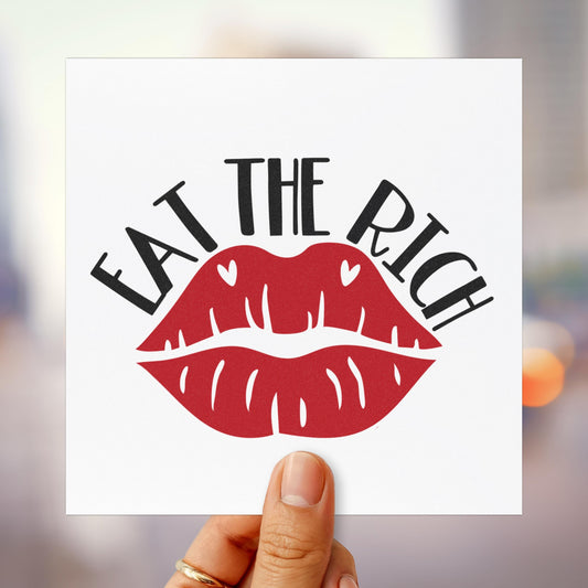 Eat the rich car magnet anti capitalist FDT bumper sticker