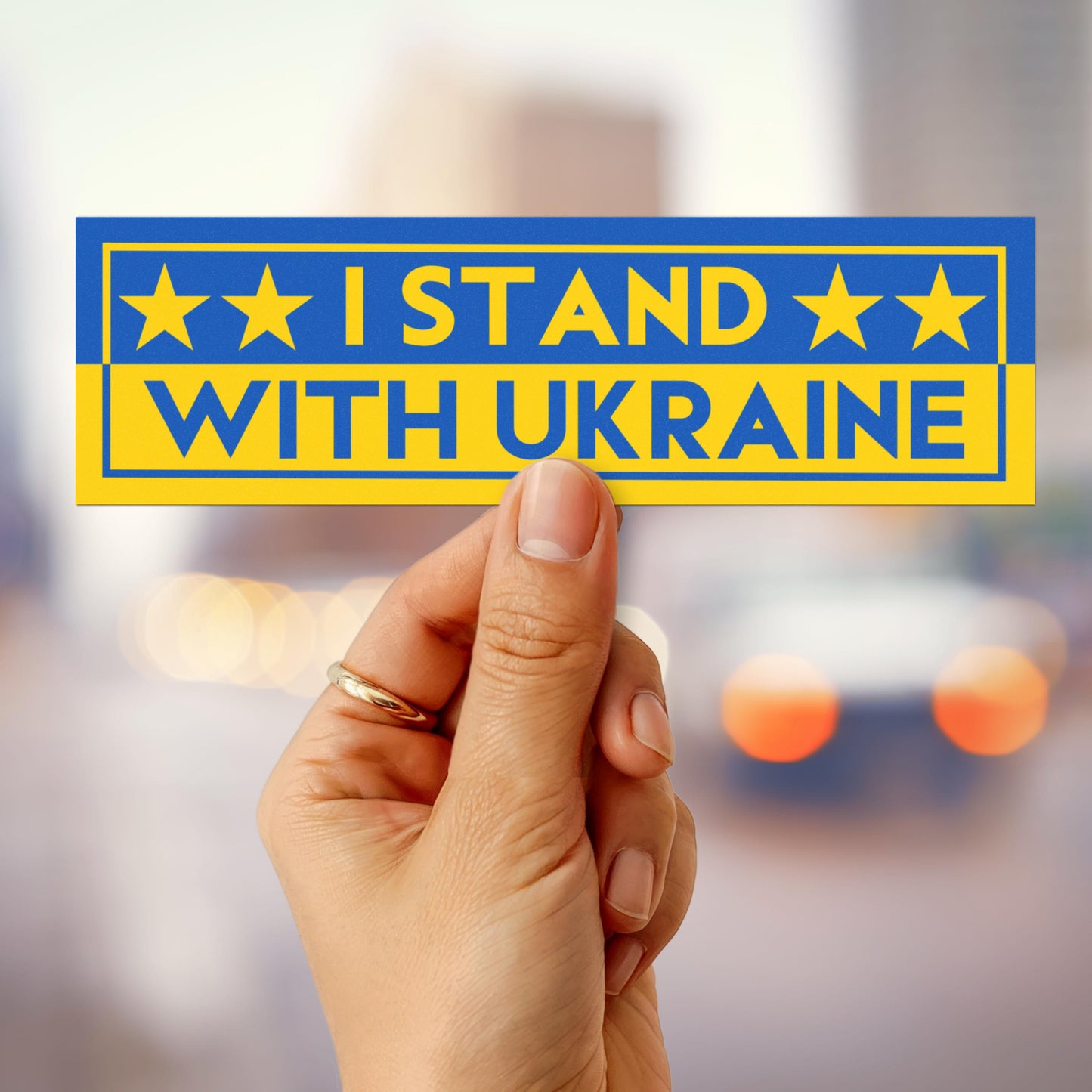 Stand with Ukraine car magnet FDT bumper sticker anti war