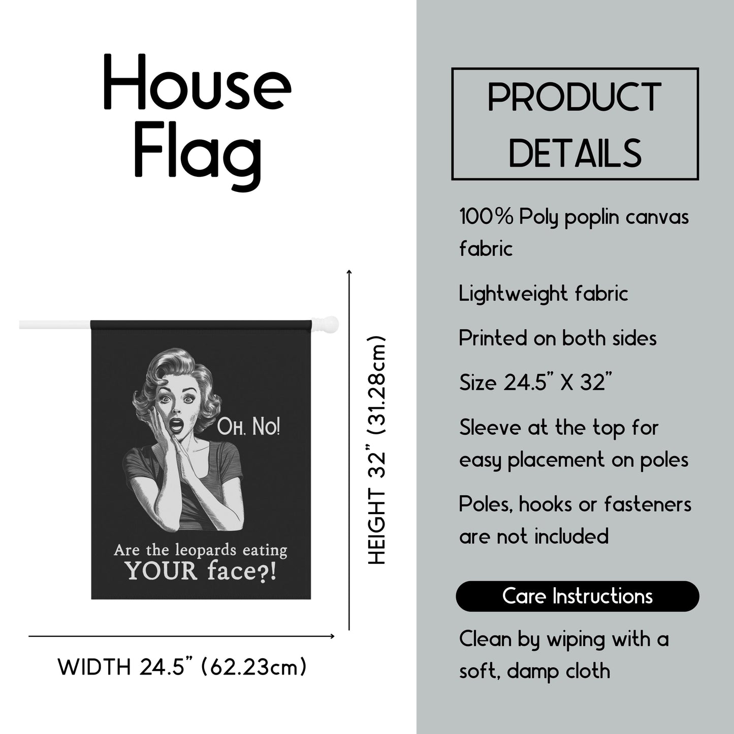 Subtle anti Trump house flag funny political garden banner leopards eating faces party merch defend democracy gift idea protest house flag