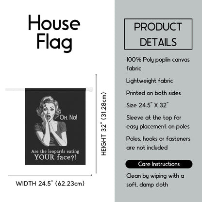 Subtle anti Trump house flag funny political garden banner leopards eating faces party merch defend democracy gift idea protest house flag